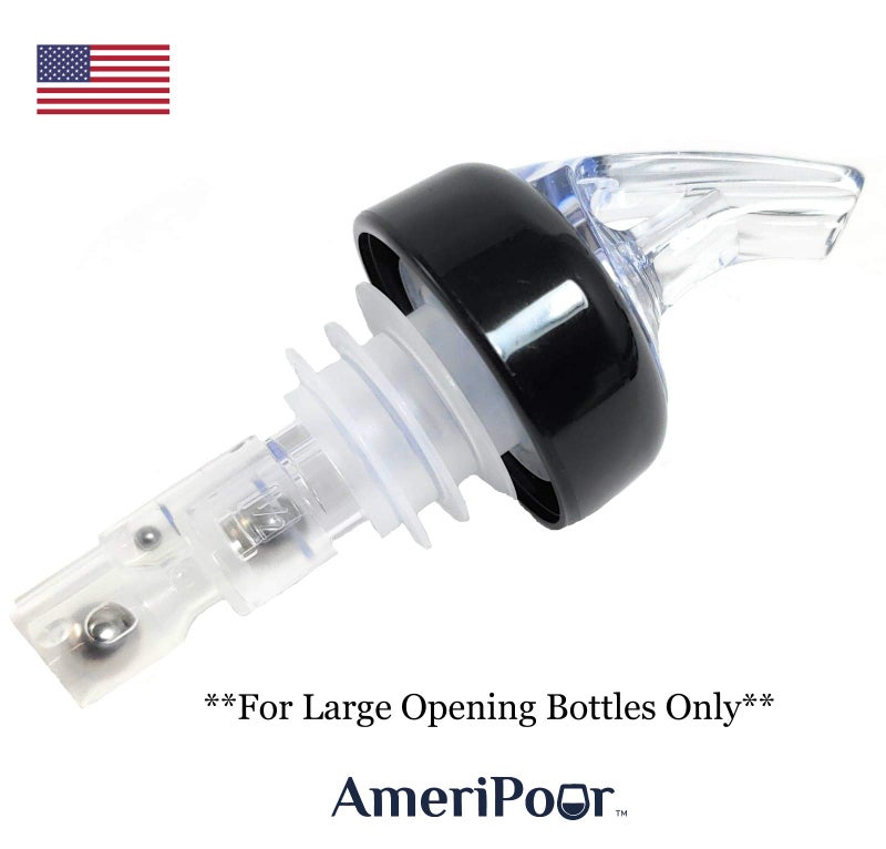 AmeriPour موزعات المشروبات المقاسة - سدادة كبيرة للزجاجات الكبيرة - مصنوعة 100% في الولايات المتحدة الأمريكية. فوهات بار لا تتسرب - لا تشققات، فقط صب كوكتيل مثالي في كل مرة. (شفاف، 1.5 أونصة (45 مل) - عبوة 10) - Image 2
